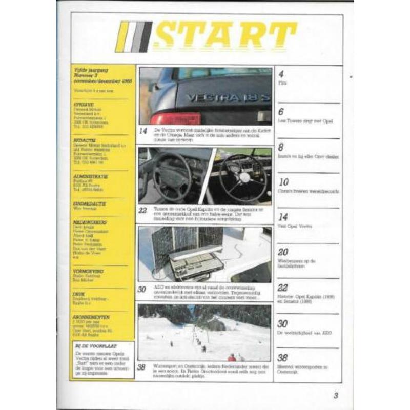 autofolder Opel Magazine Start november 1988