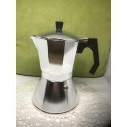 Cafetiere, espressomaker, Italia, zwart/rood/zilver