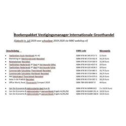 boeken jaar 1 Vestigings manager Internationale Groothandel