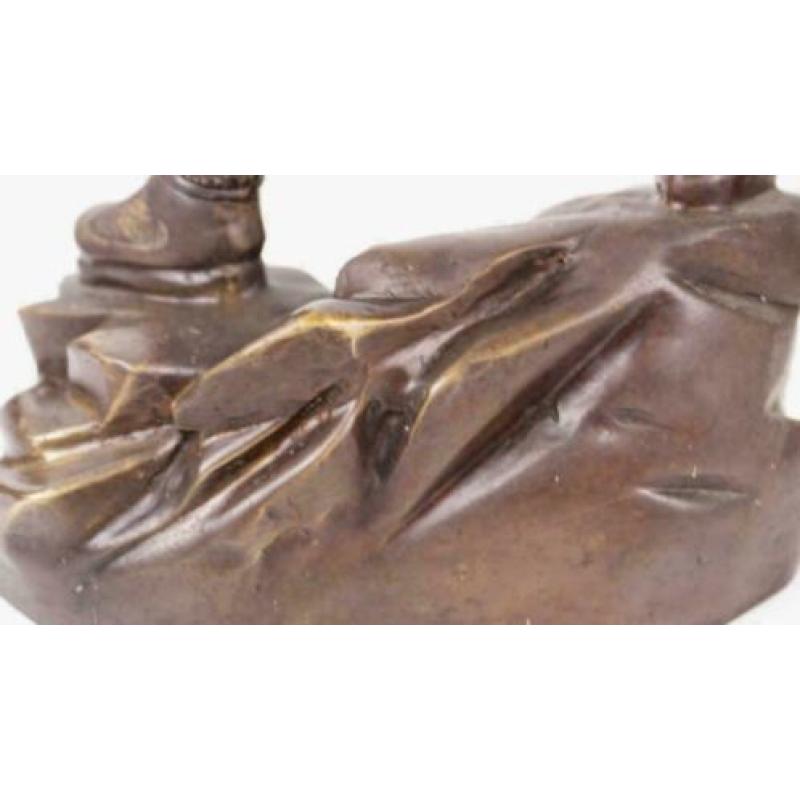 brons beeld oud samurai Japan Zeer precies gemaakt. Draagt l
