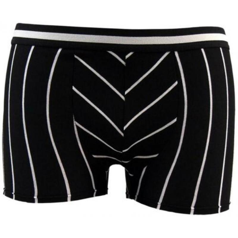 Jongens boxershort zwart met smalle strepen maat 140/152