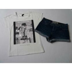 Leuk setje, korte broek met t shirt