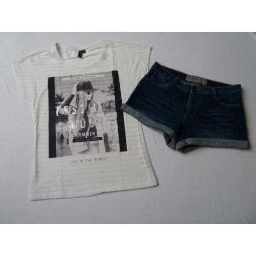 Leuk setje, korte broek met t shirt