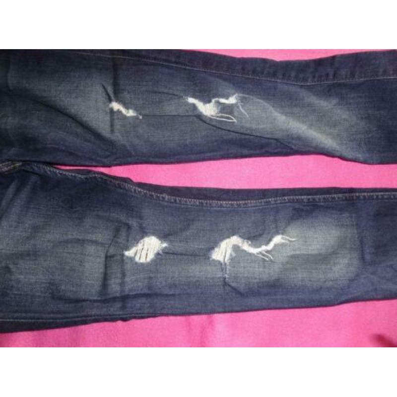 spijkerbroek met gaten w24 l28 hollister