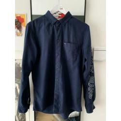 Blauw Tommy Jeans Overhemd Maat M Regular Fit