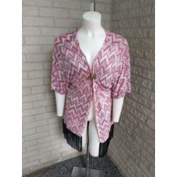 Vrolijk vest met print maat S