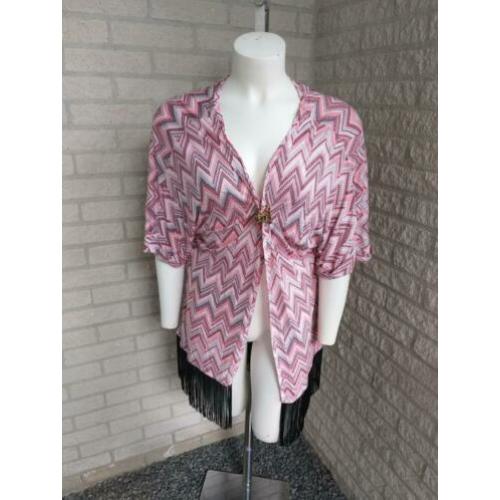 Vrolijk vest met print maat S