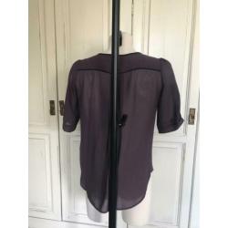 Dames blouse paars / zwart maat L zgan