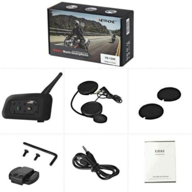 Nieuwe Bluetooth Motor Headsets V6 voor max. 6 Rijders