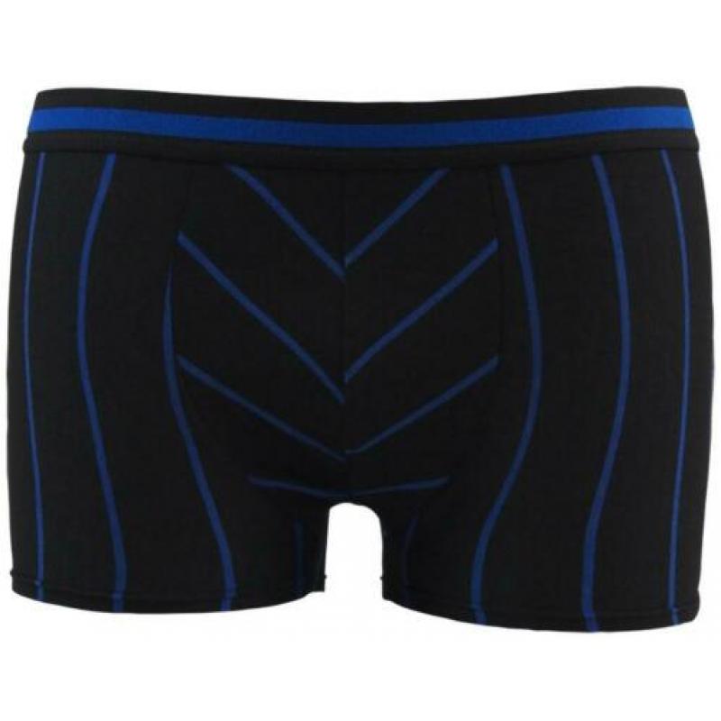 Jongens boxershort zwart met smalle strepen maat 140/152