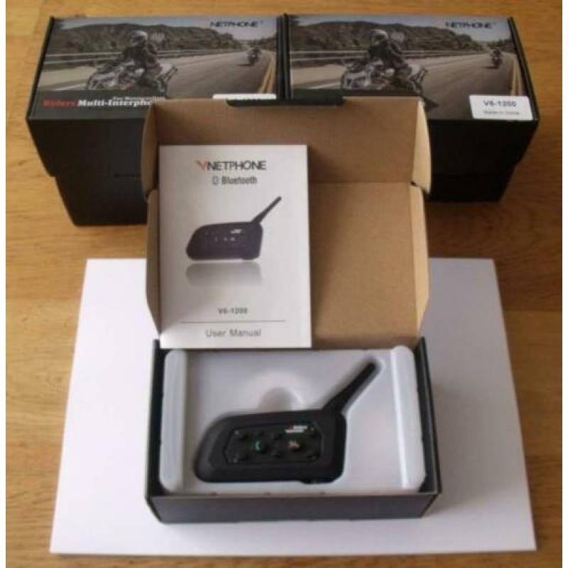 Nieuwe Bluetooth Motor Headsets V6 voor max. 6 Rijders