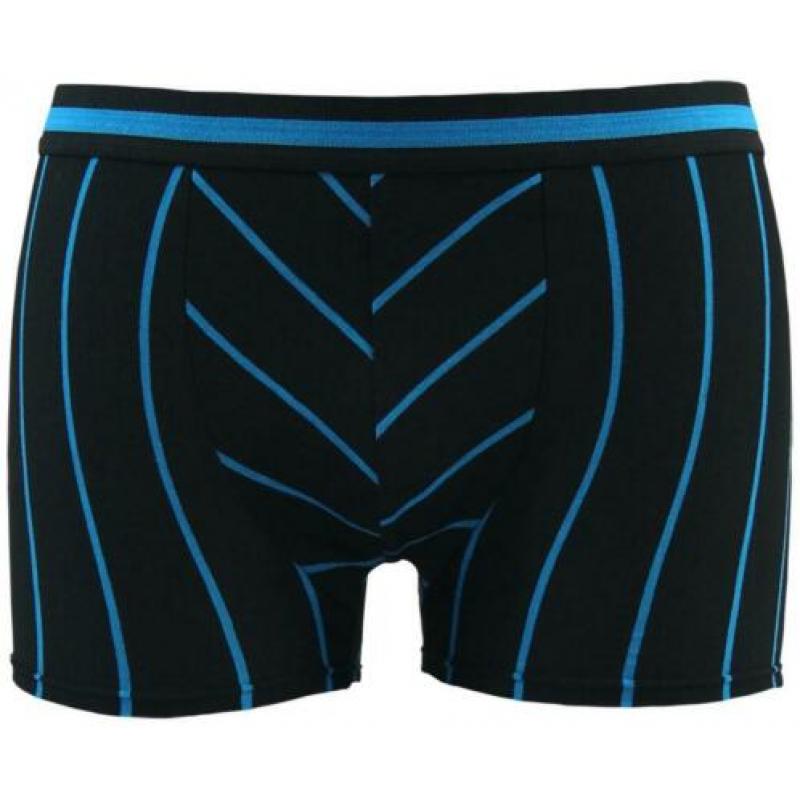 Jongens boxershort zwart met smalle strepen maat 140/152