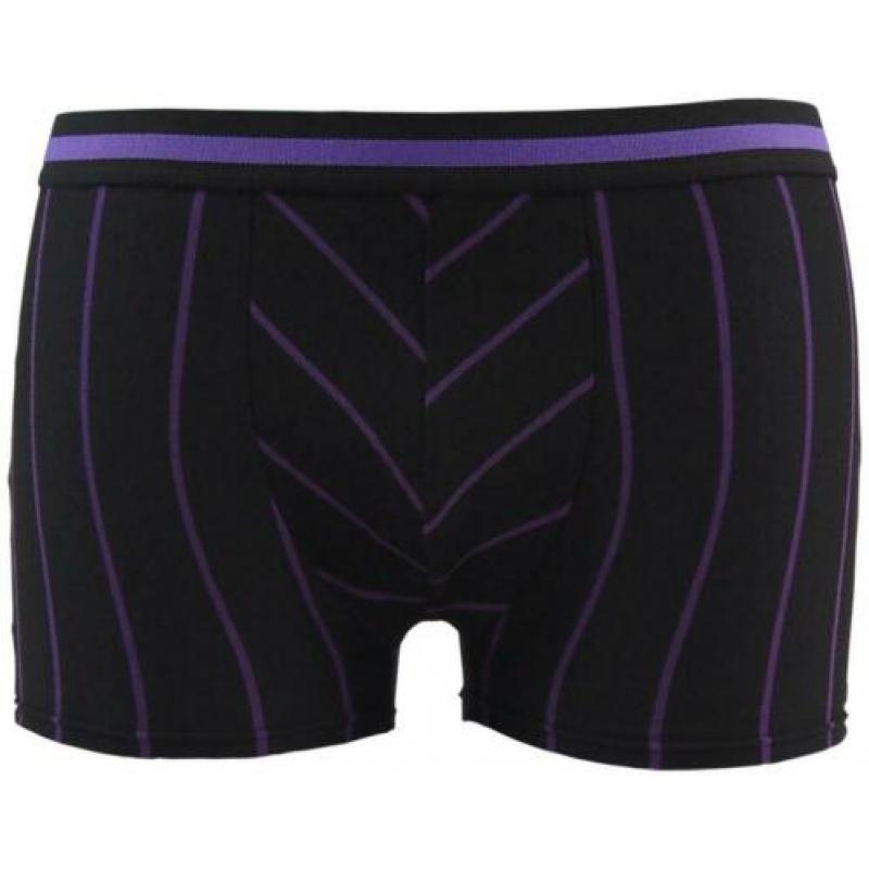 Jongens boxershort zwart met smalle strepen maat 140/152