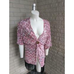 Vrolijk vest met print maat S