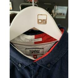 Blauw Tommy Jeans Overhemd Maat M Regular Fit
