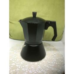 Cafetiere, espressomaker, Italia, zwart/rood/zilver
