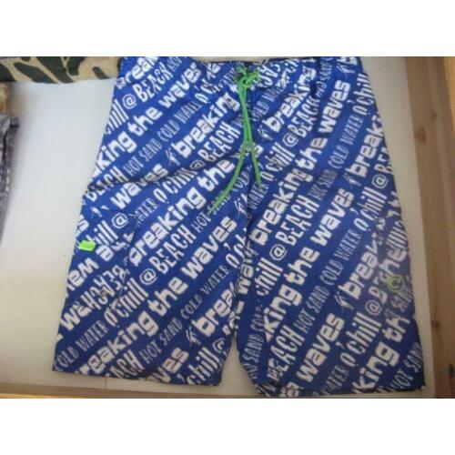 Zwemshort, blauw en wit