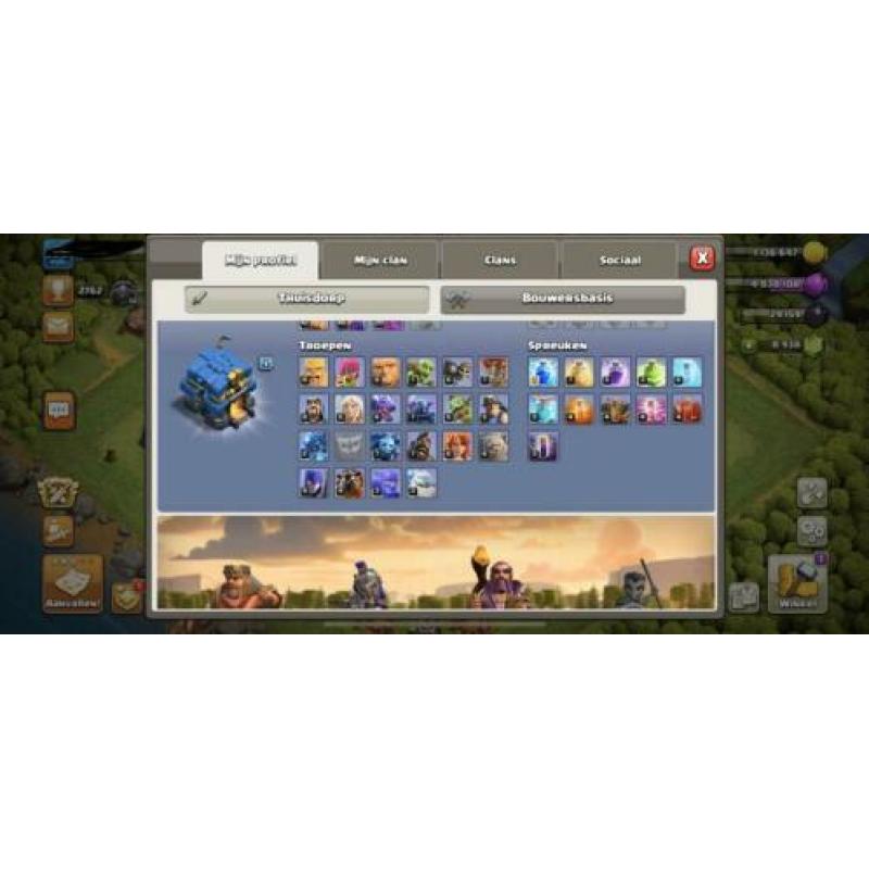 Clash of clans account th12 met 8000+ gems
