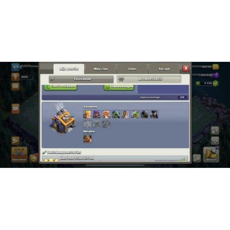 Clash of clans account th12 met 8000+ gems