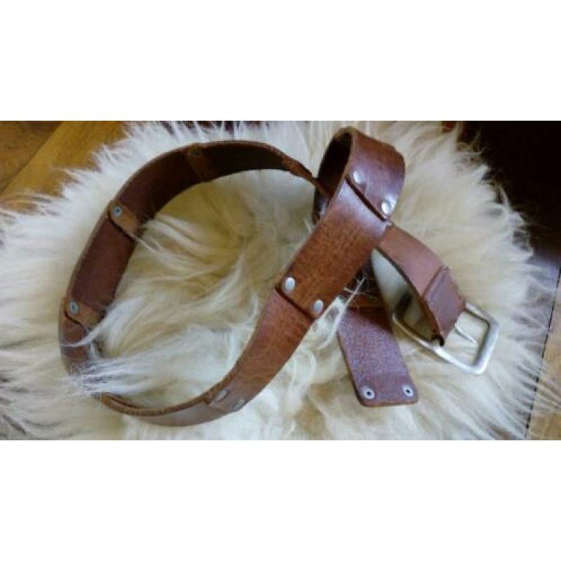 Cowboysbelt leder 95 stoere riem cognac zgan cowboy belt