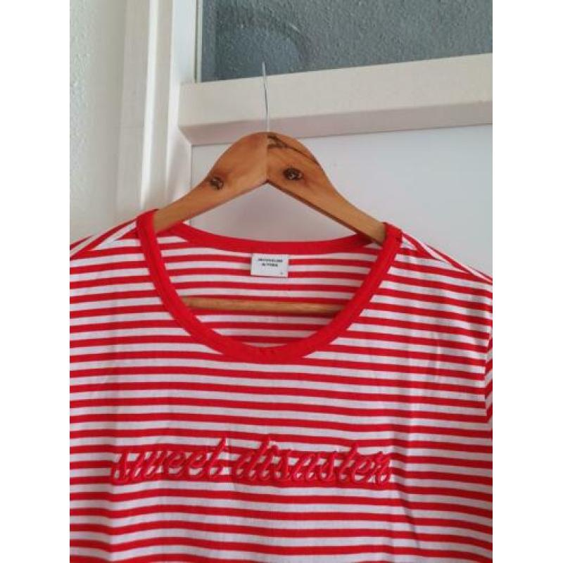 JDY t Shirt rood wit+tekst L/40 ??PRIJS €6.00??