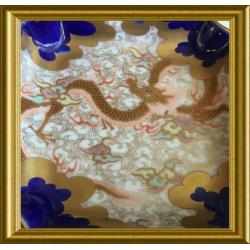 Antiek Japans porseleinen schaaltje: Fukagawa Seiji, draak