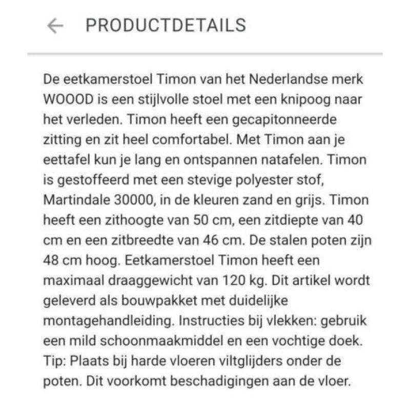 4 x nieuwe stoelen in doos