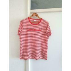 JDY t Shirt rood wit+tekst L/40 ??PRIJS €6.00??