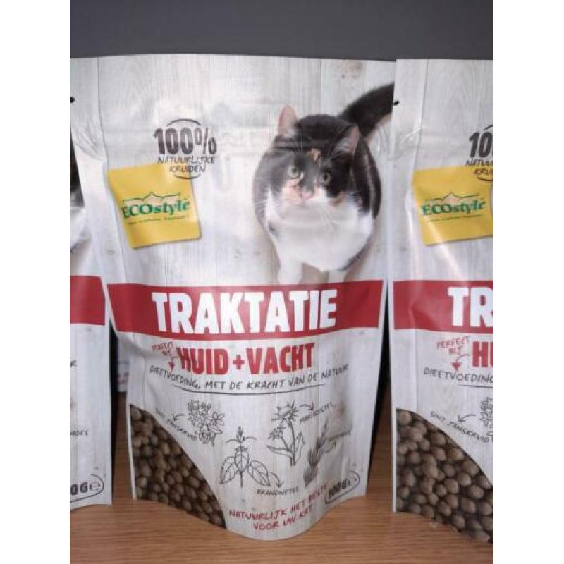 18 zakjes ecostyle Huid+Vacht voor katten - NIEUW