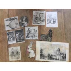50 gravures en lithos uit 18e en 19e eeuw 20 euro samen