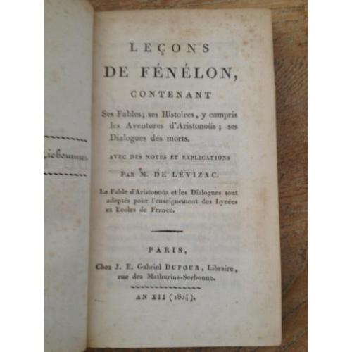 Fenelon Lecons de Fenelon 1804