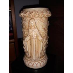 Speksteen of marmer beker padre pio en maria