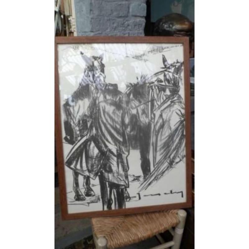 Werk van Stefaan Tessely, Oost-Indische inkt, paarden