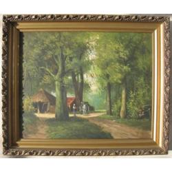 Henriëtte Hubregtse: Bosgezicht, boerderij en figuren