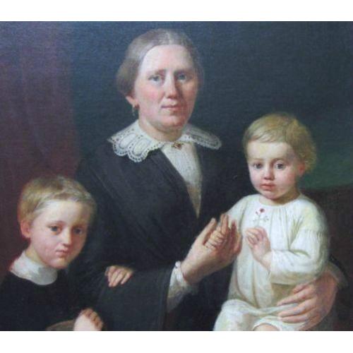=====FAMILIEPORTRET===ca 1840====moeder met kinderen====