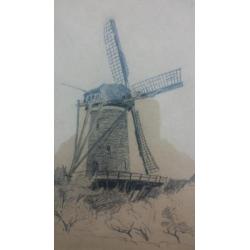 oude tekening stellingmolen Vreeswijk 1942