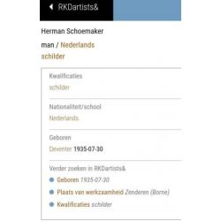 Gesigneerde kunst werk van Herman SCHOEMAKER