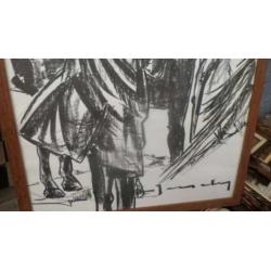 Werk van Stefaan Tessely, Oost-Indische inkt, paarden
