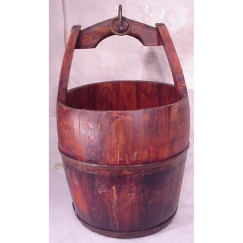 Klassiek vintage design houten water rijst emmer putemmer