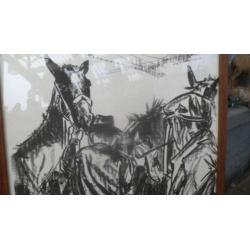 Werk van Stefaan Tessely, Oost-Indische inkt, paarden