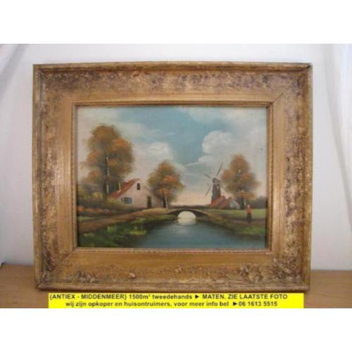 8930 schilderij paneel Visser molen - €35