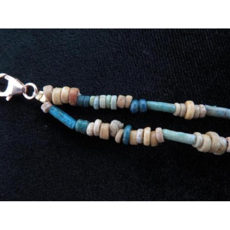 Bracelet of Egyptian faience mummy beads and Eye of Horus or