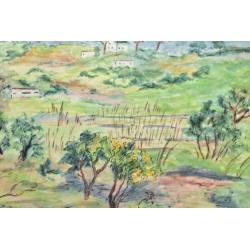 Unieke Aquarell door Prinses Pilar van Bavaria 1965