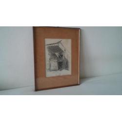 Adri Theunis, ingelijste tekening uit 1938.