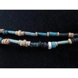 Bracelet of Egyptian faience mummy beads and Eye of Horus or