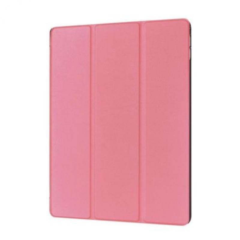 iPad Pro 12.9 PU leather 3-Fold Flip case, cover, hoes Roze