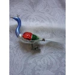 Oude kerstbal vogel pauw kerstversiering antiek kerst bal