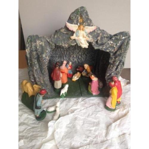 Antieke kerststal 30-er jaren