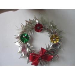 Vintage oud kerstversiering kaarsenkrans kerstkrans kerstbal