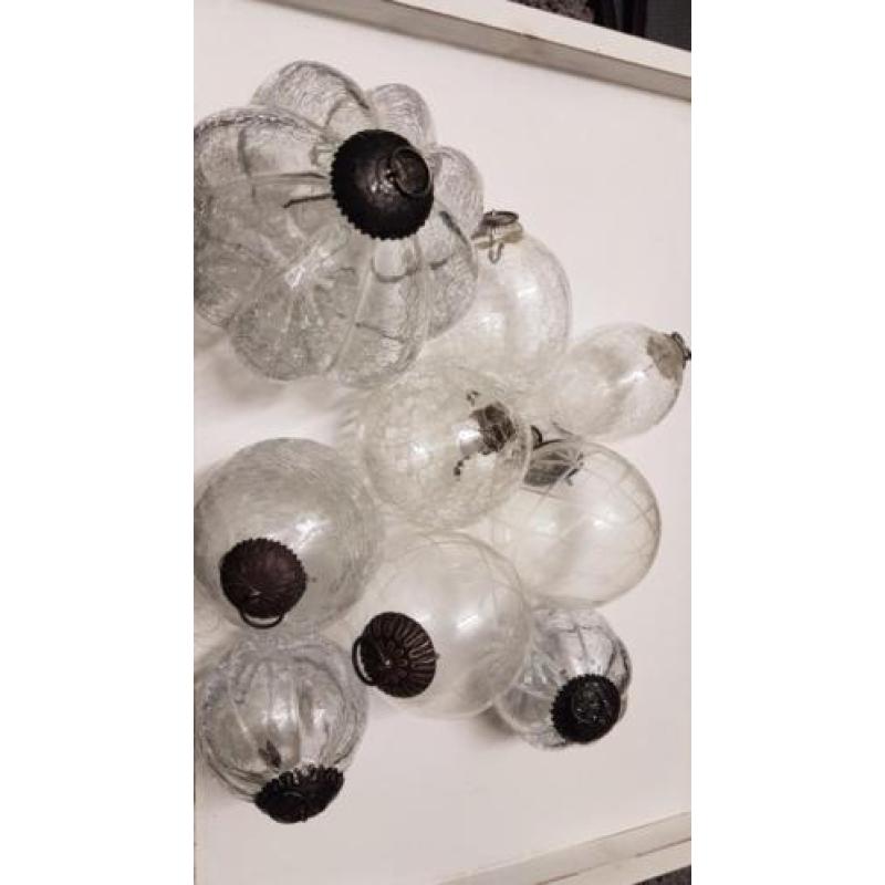 Kerst brocante glazen kerst ballen